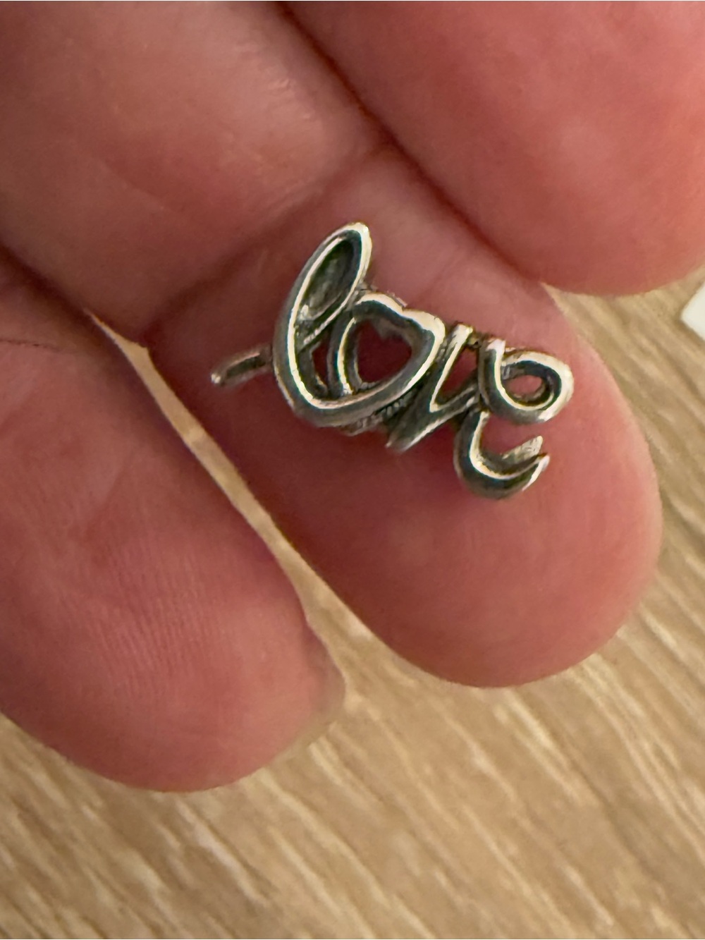 Silver "Love" Script Charm- Women's Jewelry